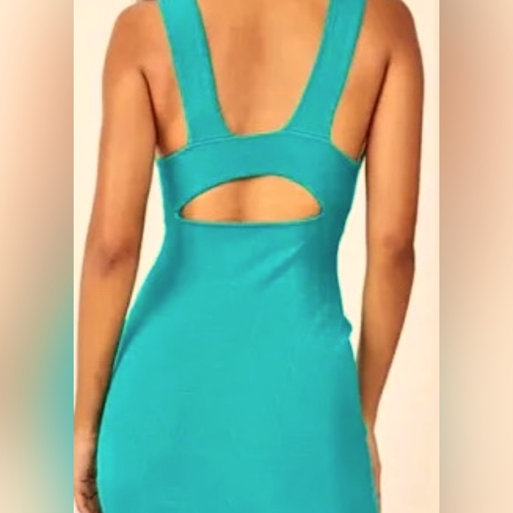 Free People Beach Mini Dress, ribbed, from and back cut outs, NWOT, M